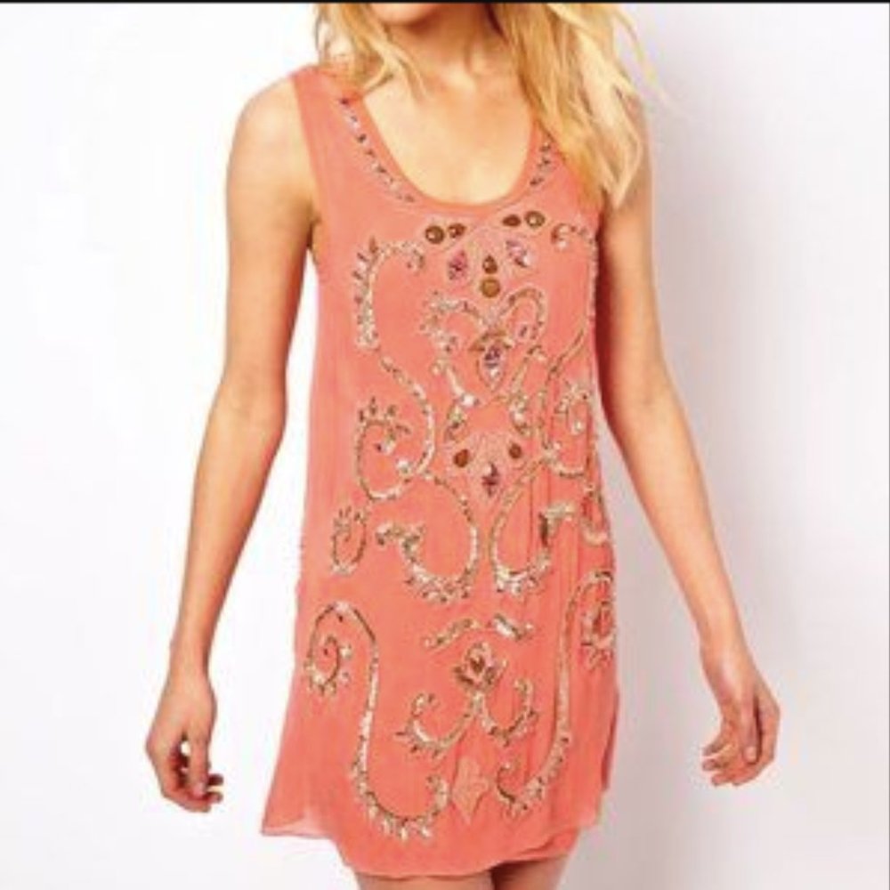 Needle & Thread Two Piece, Silk, Vivid Mini Dress XS